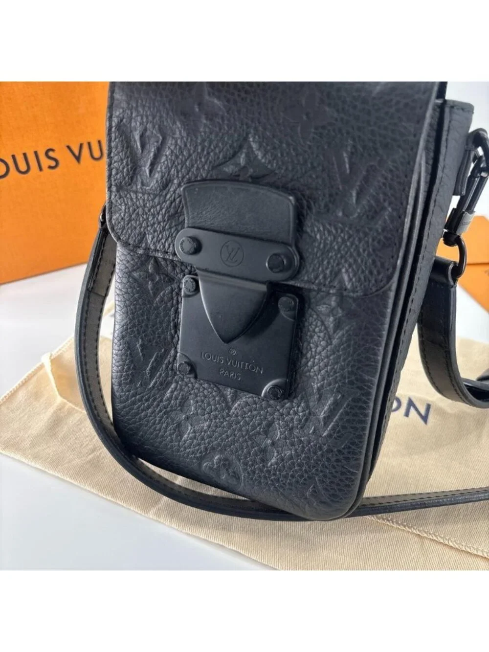 Louis Vuitton Super Monogram Taurillon S Rock Shoulder Bag Black